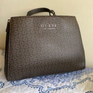 Guess brown medium size satchel crossbody purse